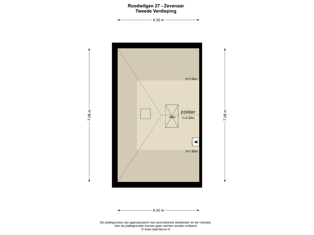 View floorplan of Tweede Verdieping of Roodwilligen 27