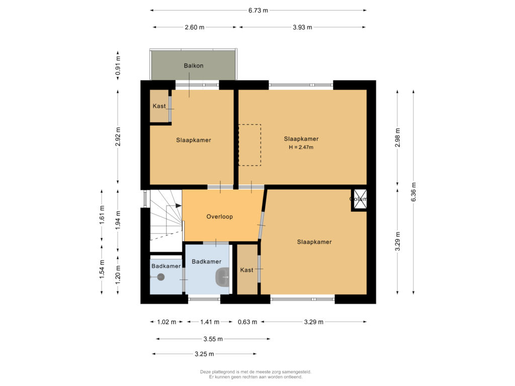 View floorplan of Eerste verdieping of Grijsoord 4