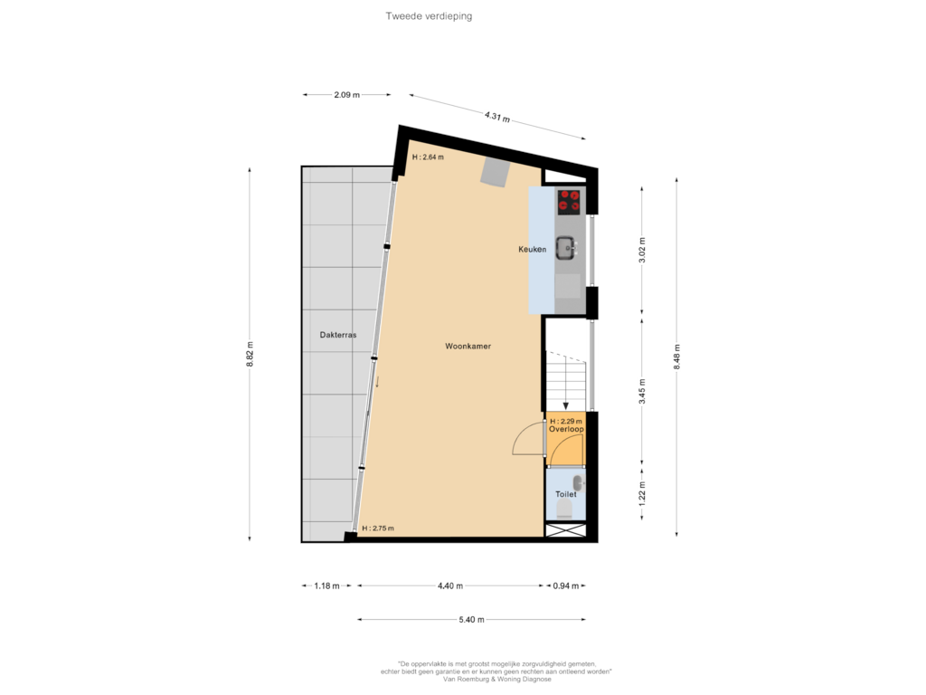 Bekijk plattegrond van Tweede verdieping van Dinarpromenade 19