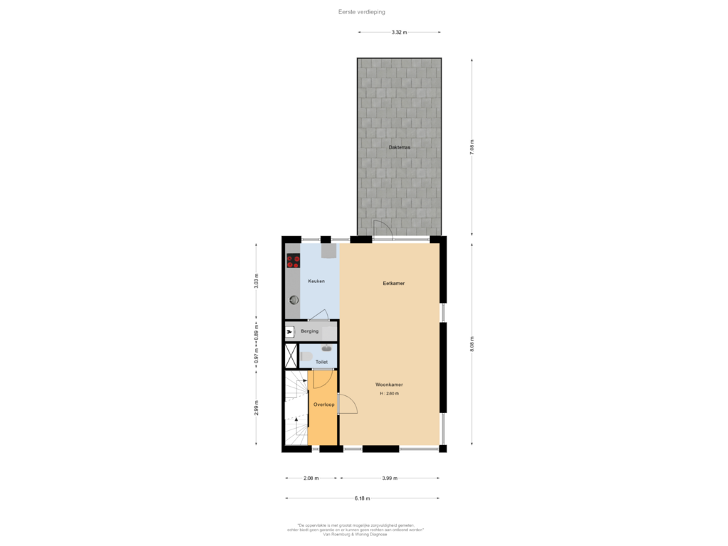 Bekijk plattegrond van Eerste verdieping van Grote Meent 2