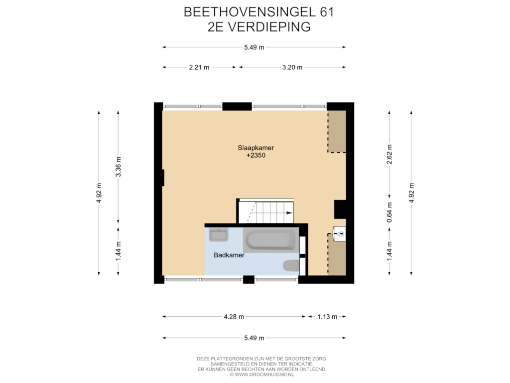 View floorplan of 2E Verdieping of Beethovensingel 61