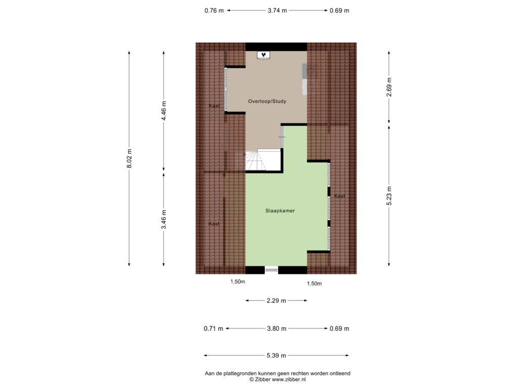 Bekijk plattegrond van Tweede Verdieping van Jasmijnstraat 26