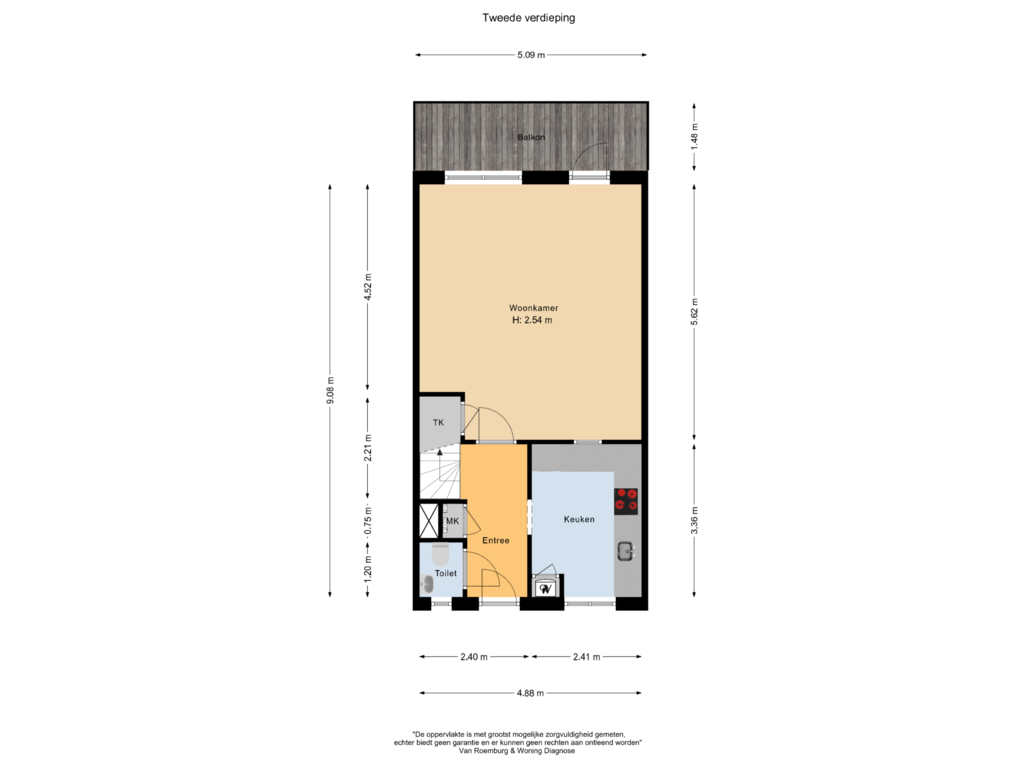 Bekijk plattegrond van Tweede verdieping van Thomsonstraat 96