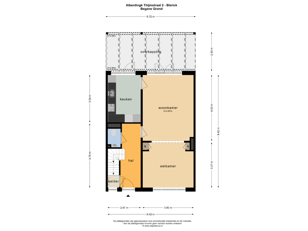 Bekijk plattegrond van BEGANE GROND van Alberdingk Thijmstraat 2