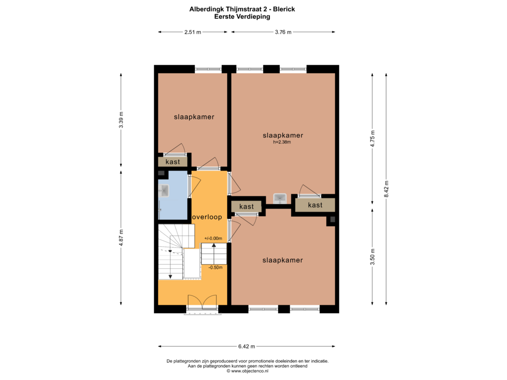 Bekijk plattegrond van EERSTE VERDIEPING van Alberdingk Thijmstraat 2