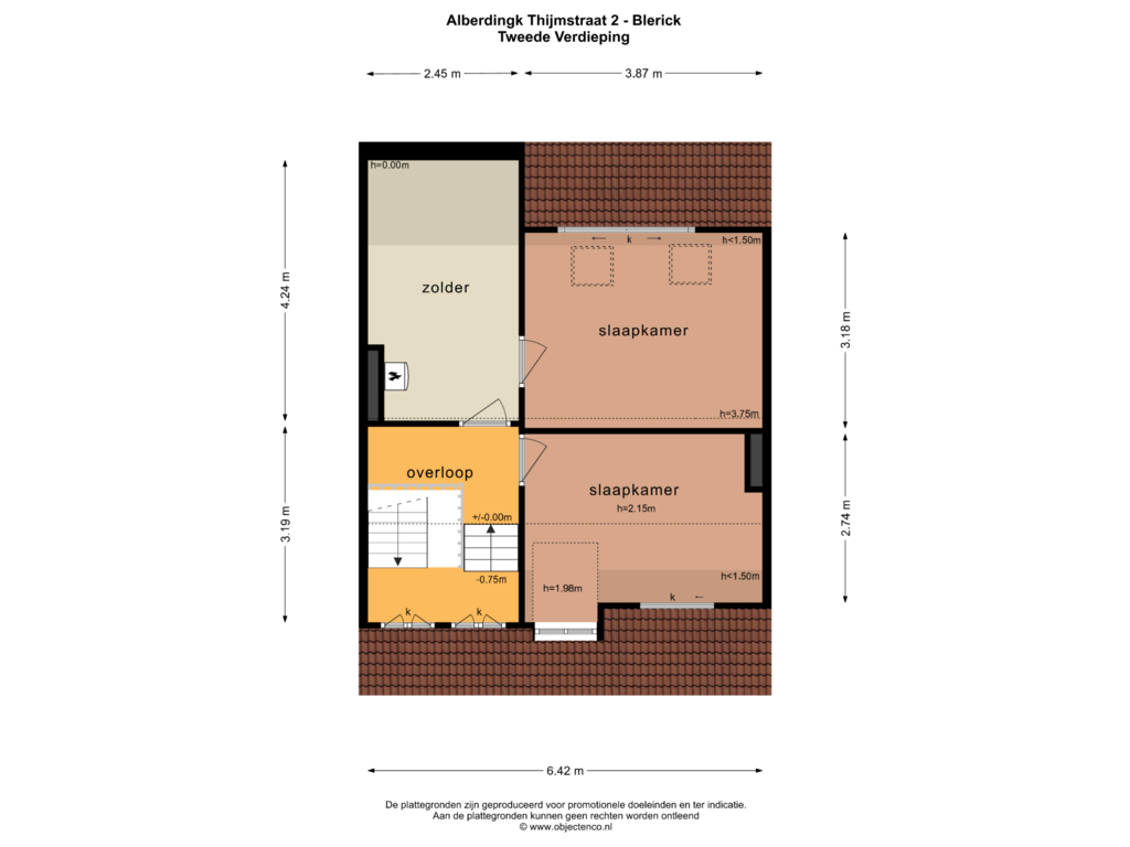 Bekijk plattegrond van TWEEDE VERDIEPING van Alberdingk Thijmstraat 2