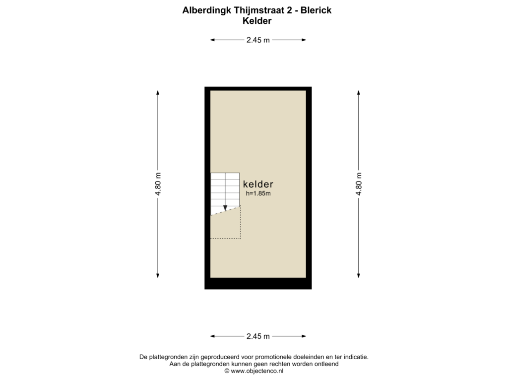 Bekijk plattegrond van KELDER van Alberdingk Thijmstraat 2