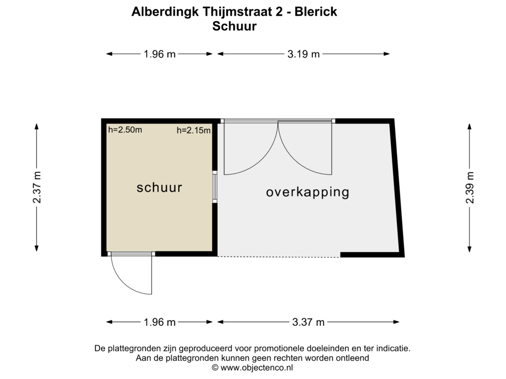 Bekijk plattegrond van SCHUUR van Alberdingk Thijmstraat 2