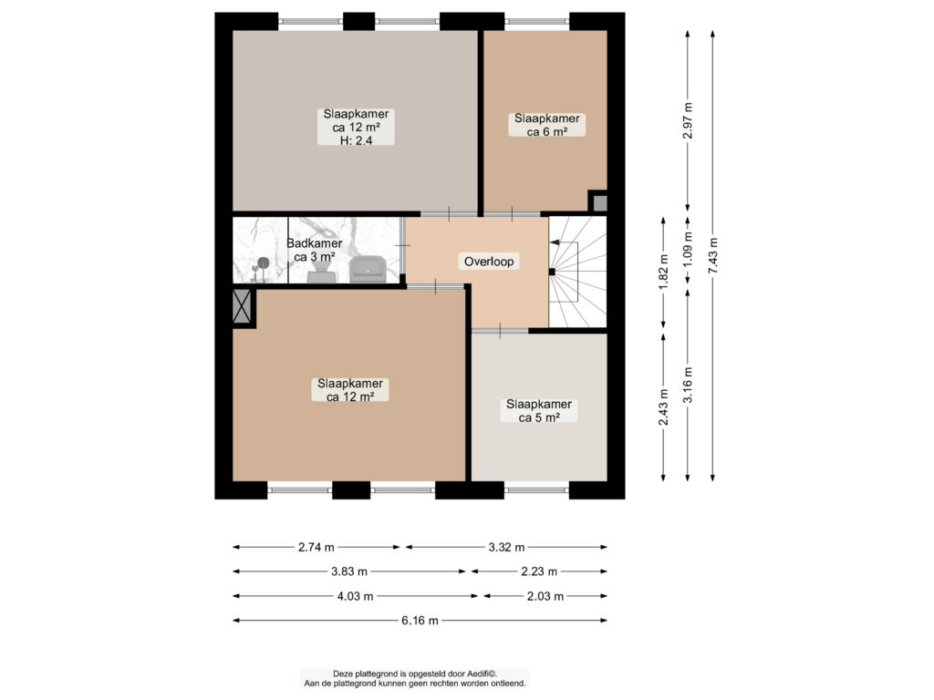 View floorplan of Eerste verdieping of Breukenweg 4