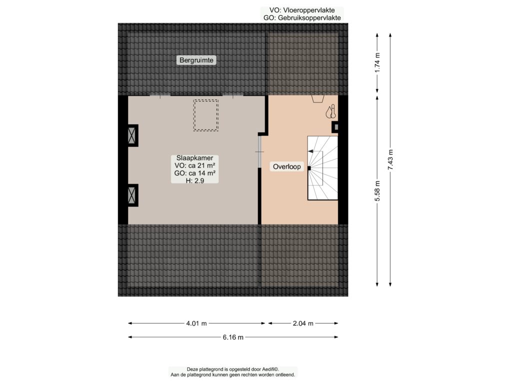 View floorplan of Tweede verdieping of Breukenweg 4