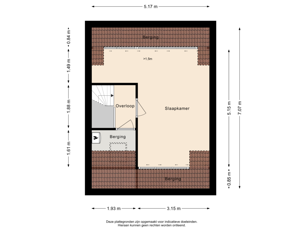 Bekijk plattegrond van Tweede verdieping van De Kamp 7