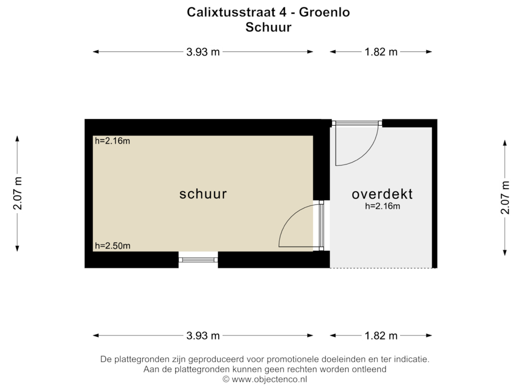 Bekijk plattegrond van SCHUUR van Calixtusstraat 4