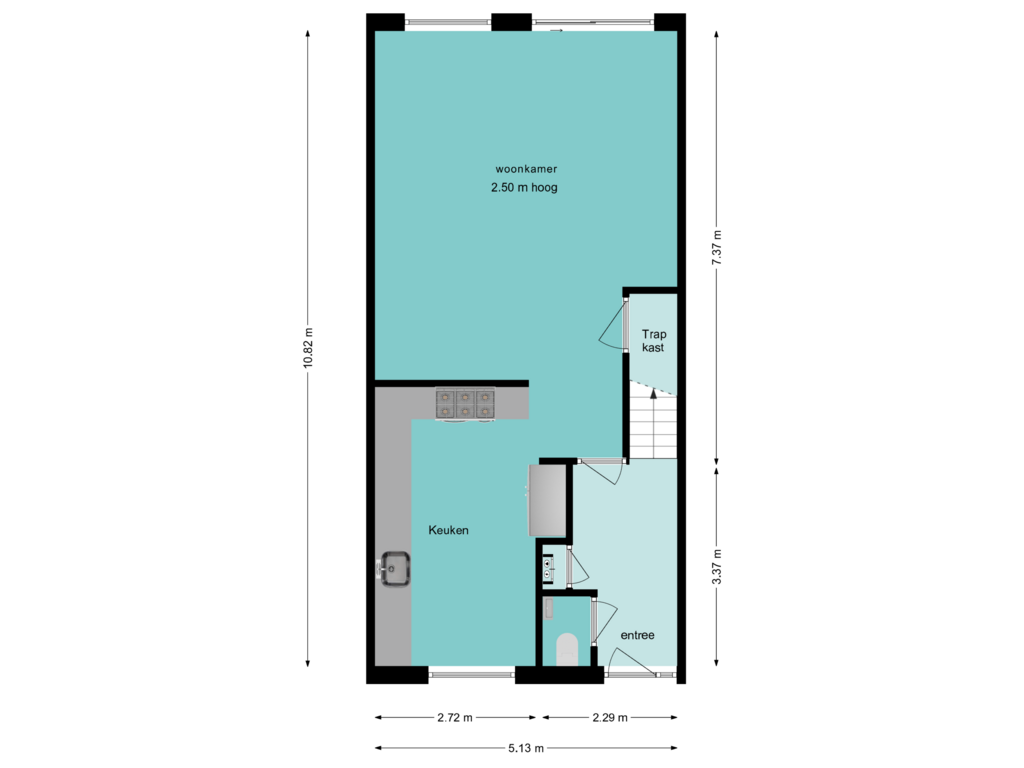 View floorplan of Begane grond of Van Gelderlaan 28