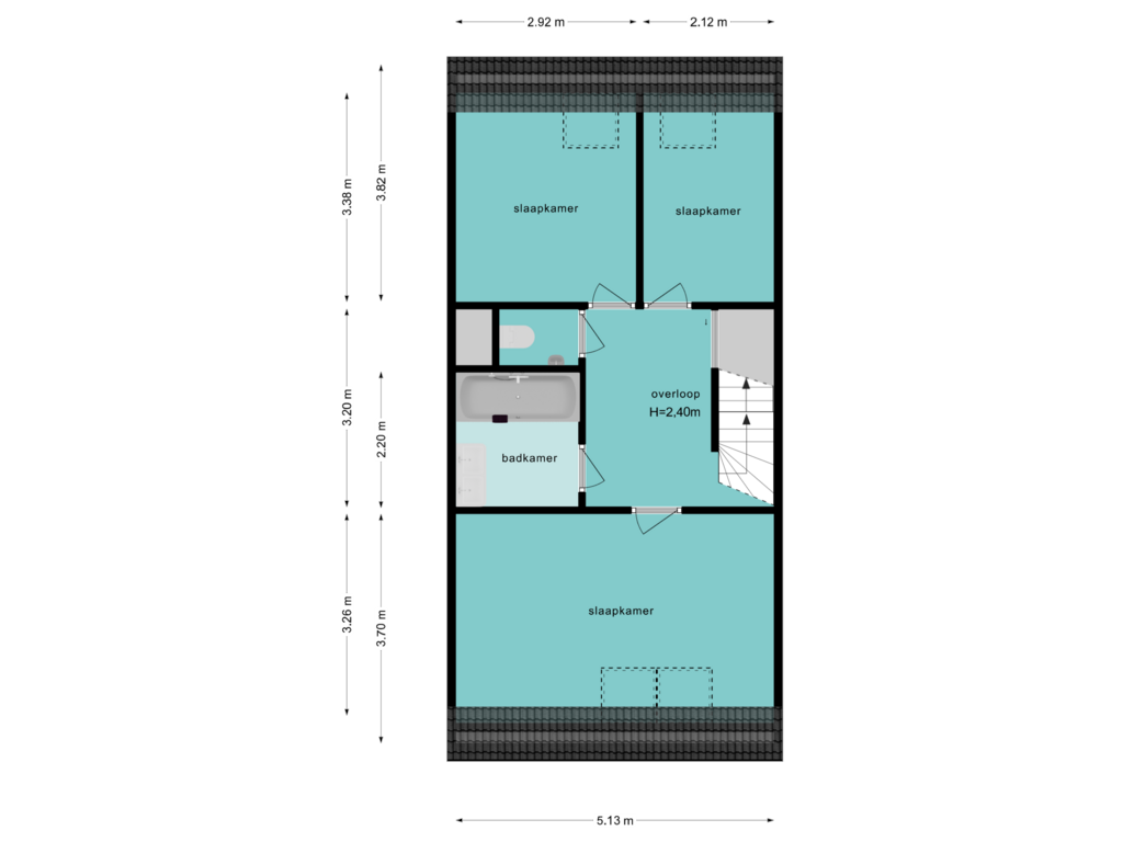 View floorplan of Eerste verdieping of Van Gelderlaan 28