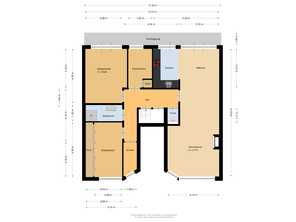 Bekijk plattegrond van Begane grond van Troelstralaan 38