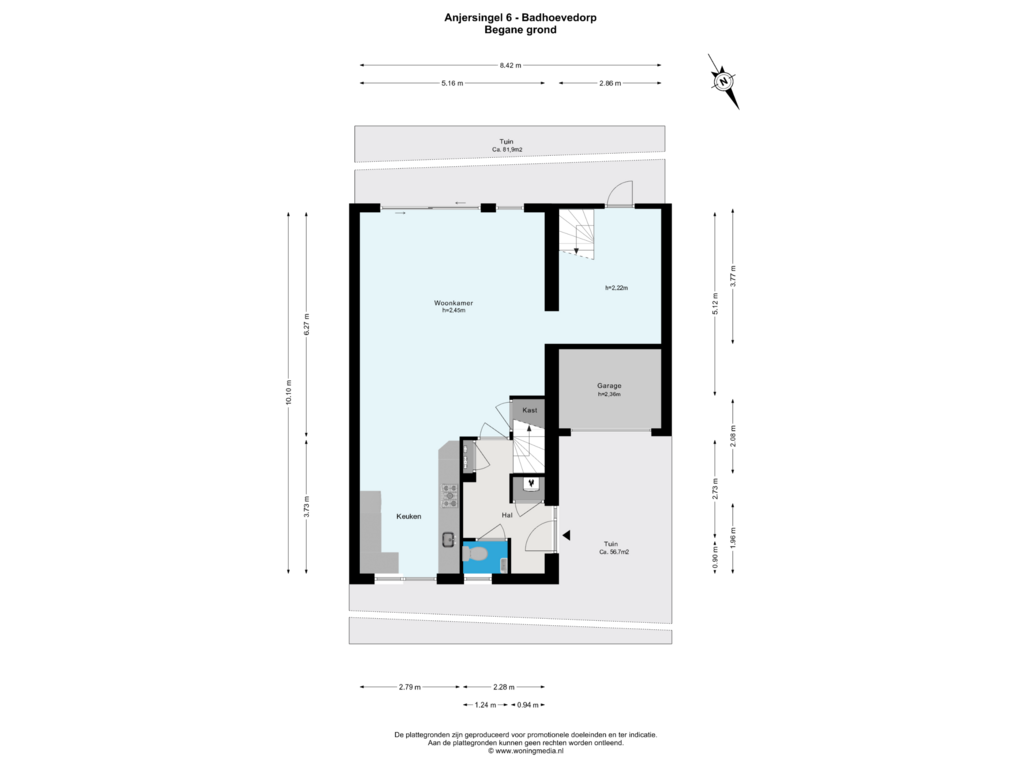 View floorplan of Begane grond of Anjersingel 6