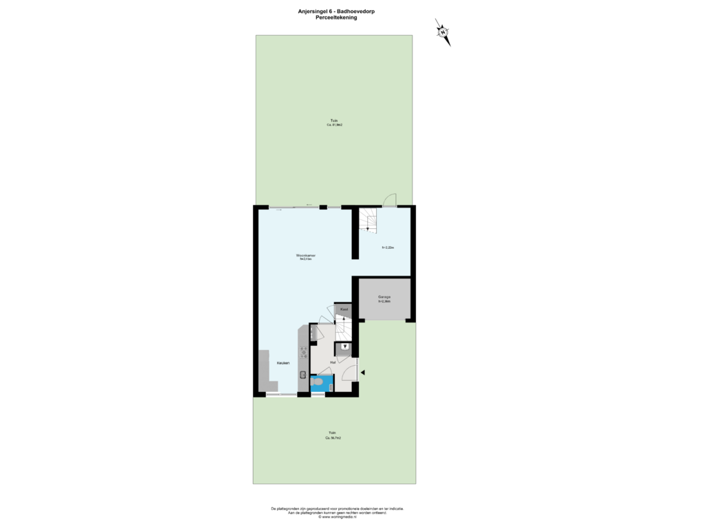 View floorplan of Perceeltekening of Anjersingel 6