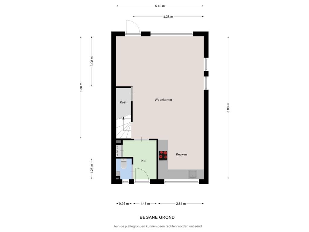 Bekijk plattegrond van Begane grond van Groote Wielenlaan 435