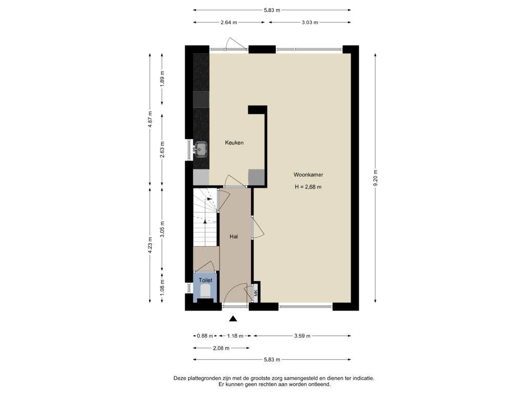 Bekijk plattegrond van Begane grond van Schinkelstraat 17