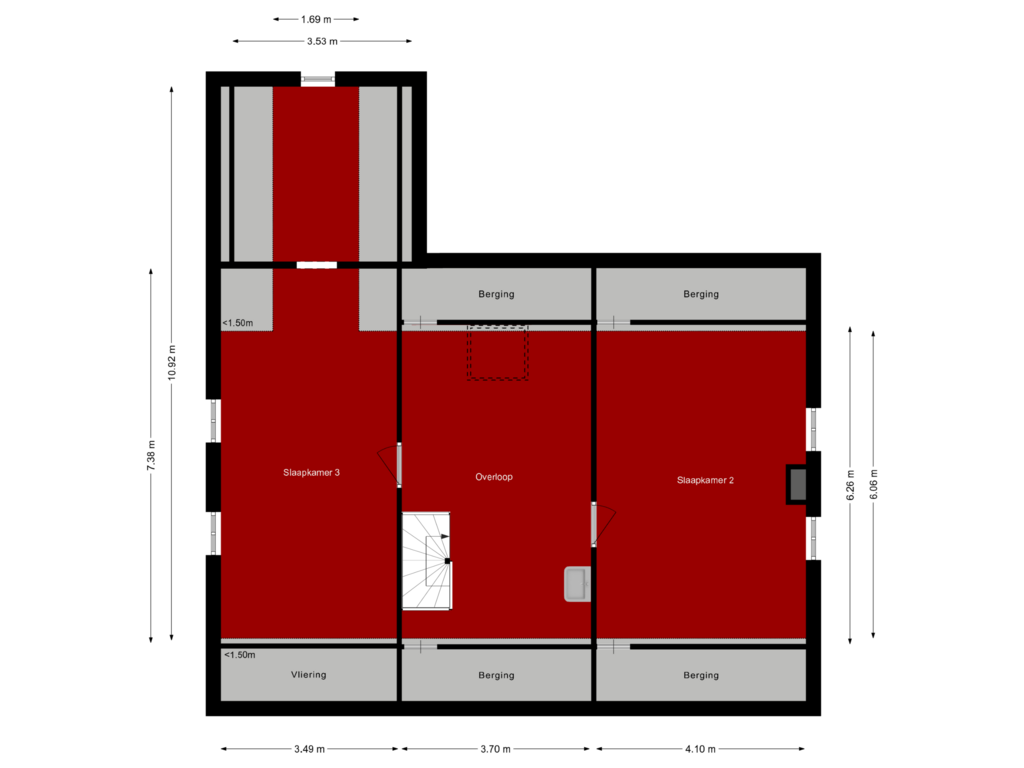 Bekijk plattegrond van Eerste verdieping van Duinstraat 51