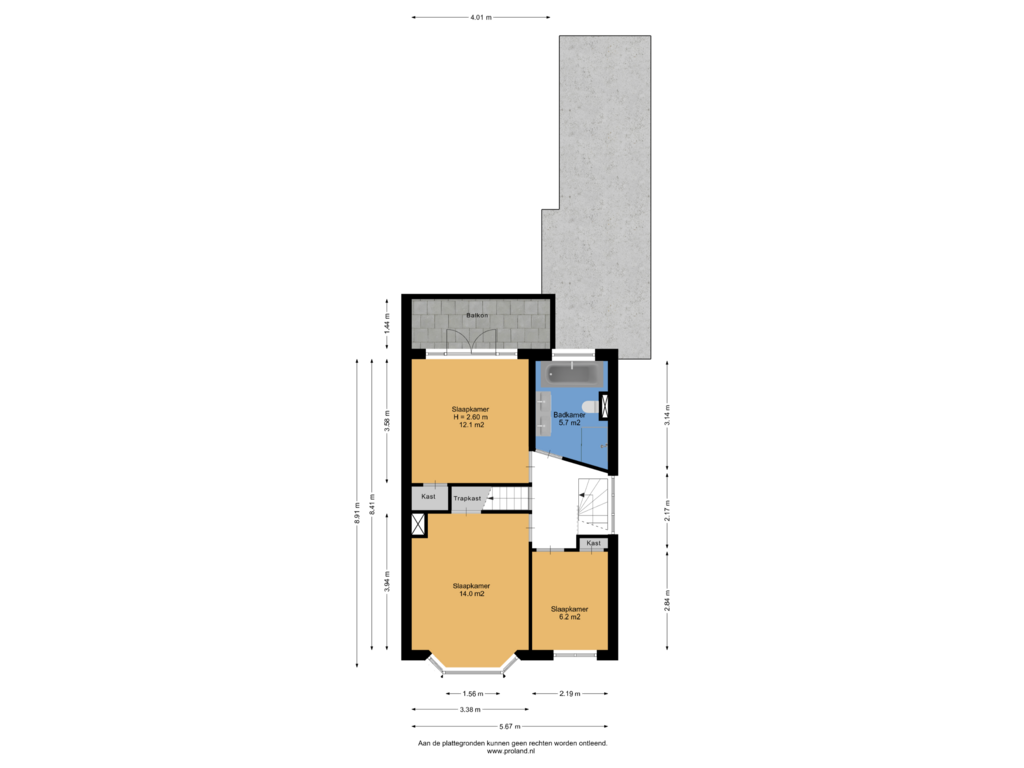 View floorplan of 1e Verdieping of Tjerk Hiddesstraat 5-D