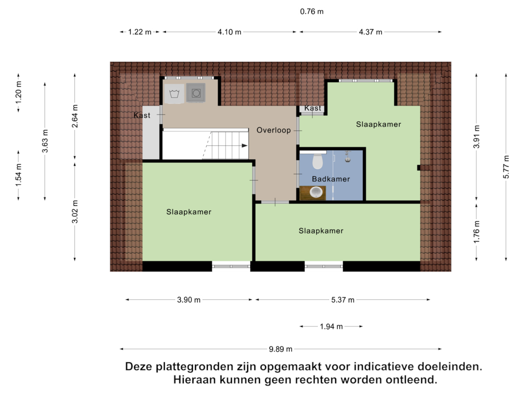 Bekijk plattegrond van Eerste Verdieping van Beltweg 7