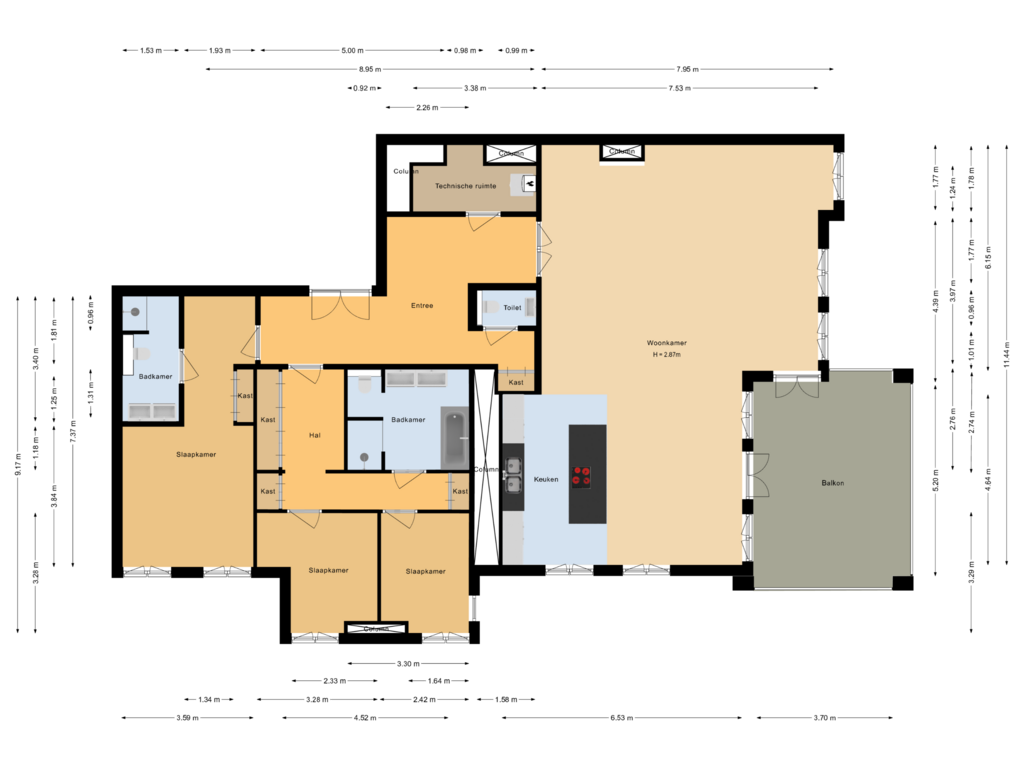 Bekijk plattegrond van Appartement van Rudolf Tappenbeckweg 1-B