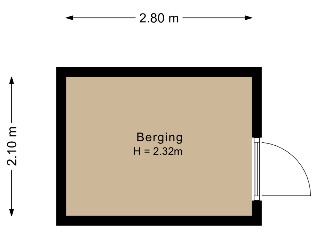 Bekijk plattegrond van Berging van Rudolf Tappenbeckweg 1-B