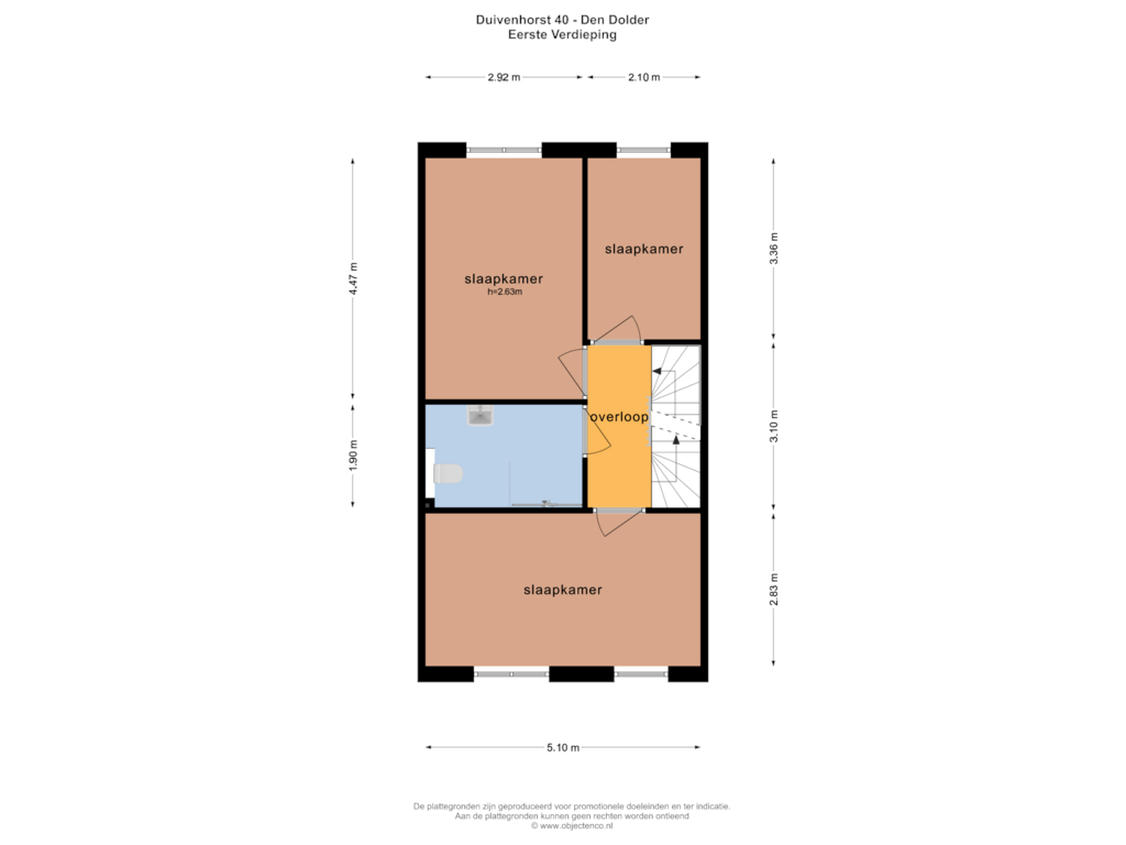 Bekijk plattegrond van EERSTE VERDIEPING van Duivenhorst 40