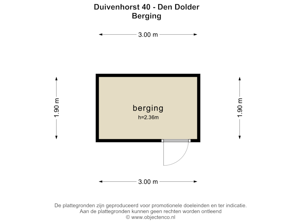 Bekijk plattegrond van BERGING van Duivenhorst 40