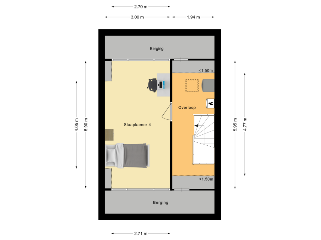 Bekijk plattegrond van Tweede verdieping van Hoefblad 2