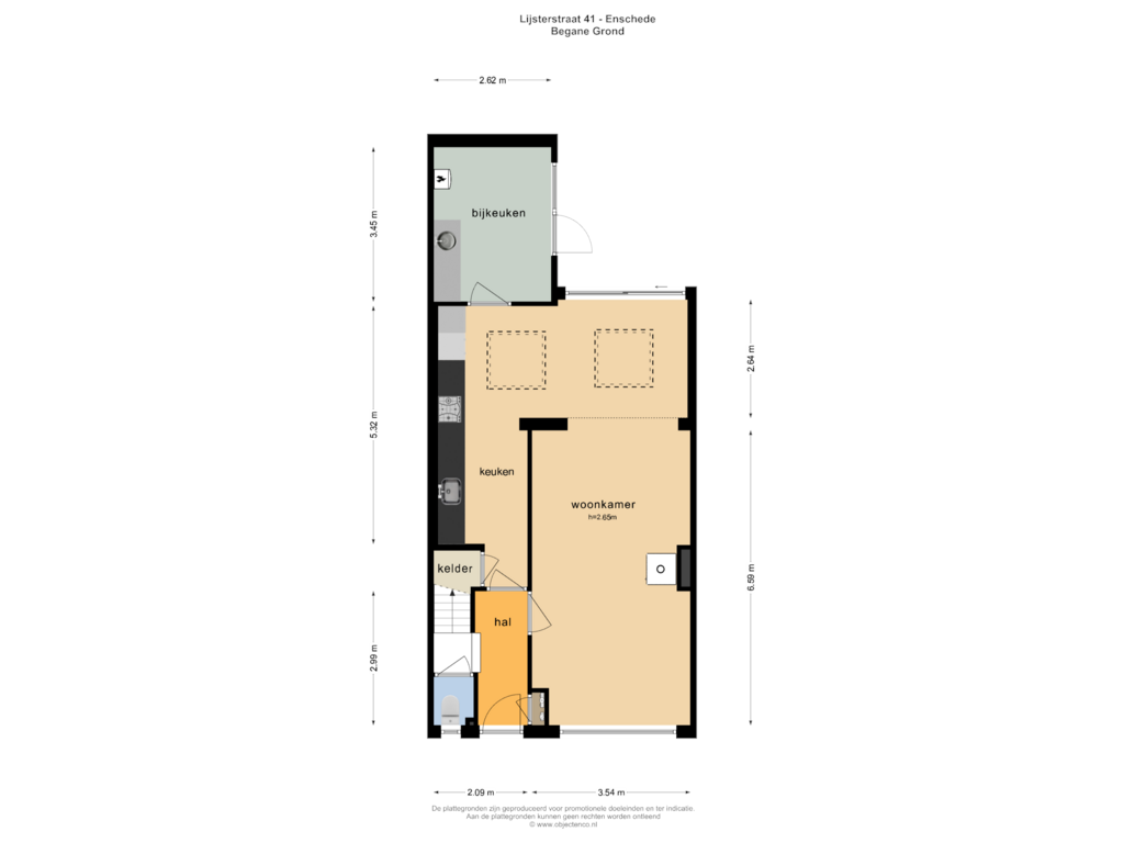 View floorplan of BEGANE GROND of Lijsterstraat 41