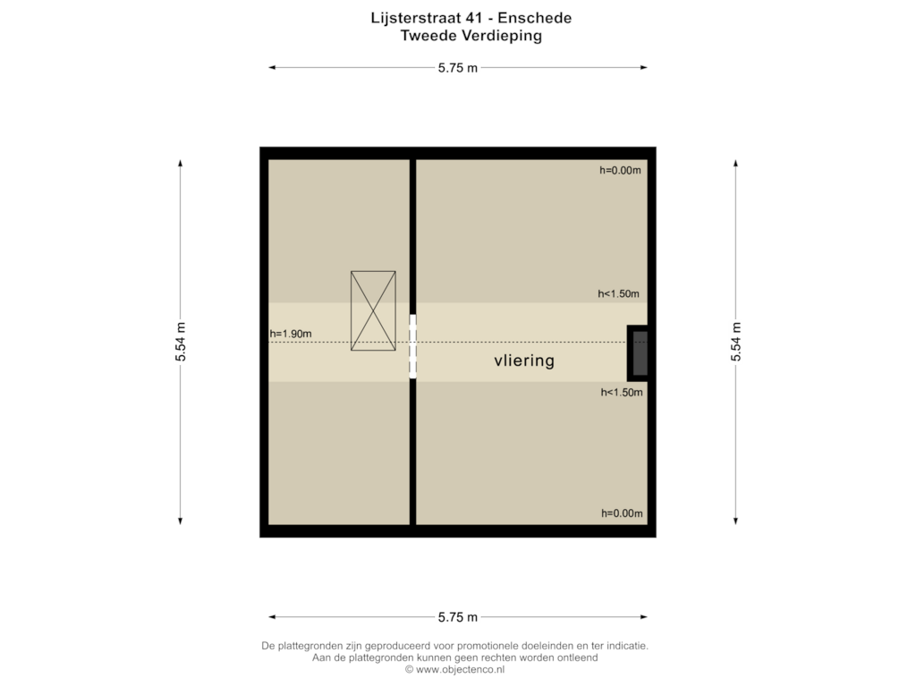 View floorplan of TWEEDE VERDIEPING of Lijsterstraat 41