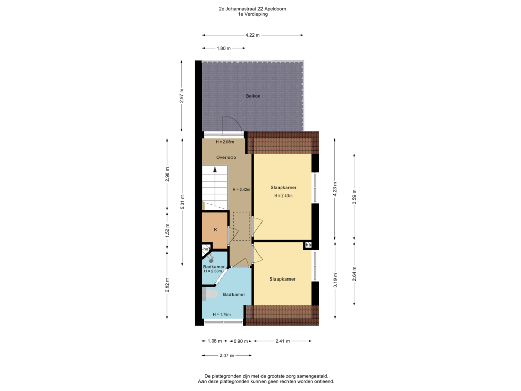 Bekijk plattegrond van 1e Verdieping van 2e Johannastraat 22