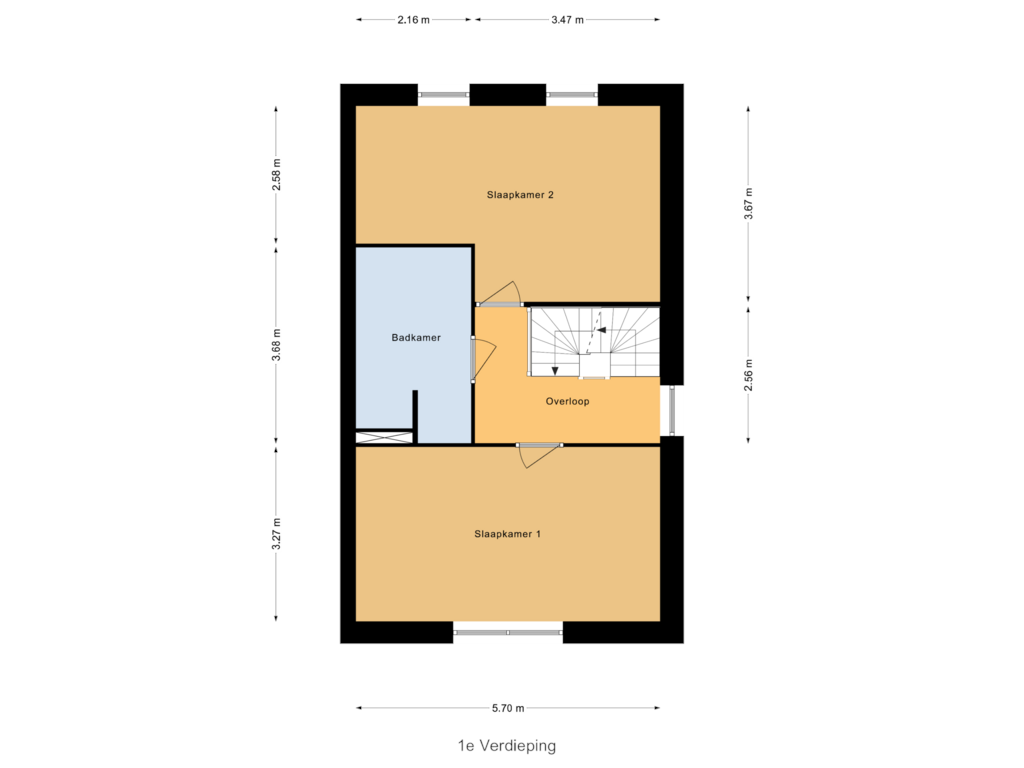 Bekijk plattegrond van 1e Verdieping van Waterkuil 17