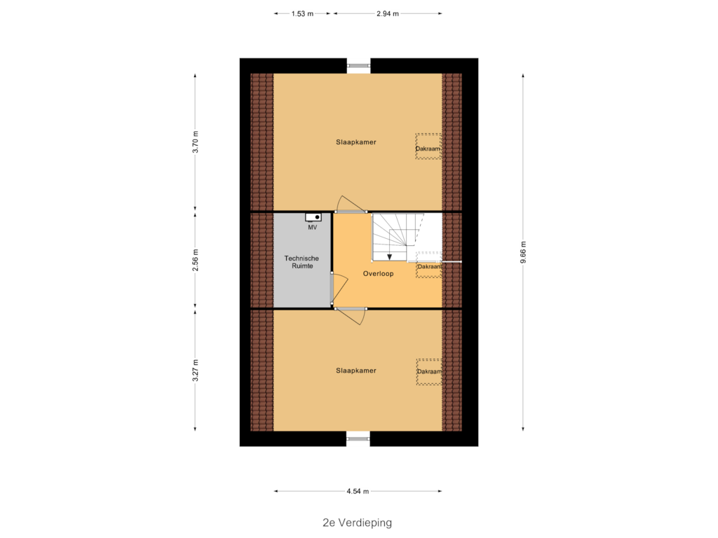 Bekijk plattegrond van 2e Verdieping van Waterkuil 17