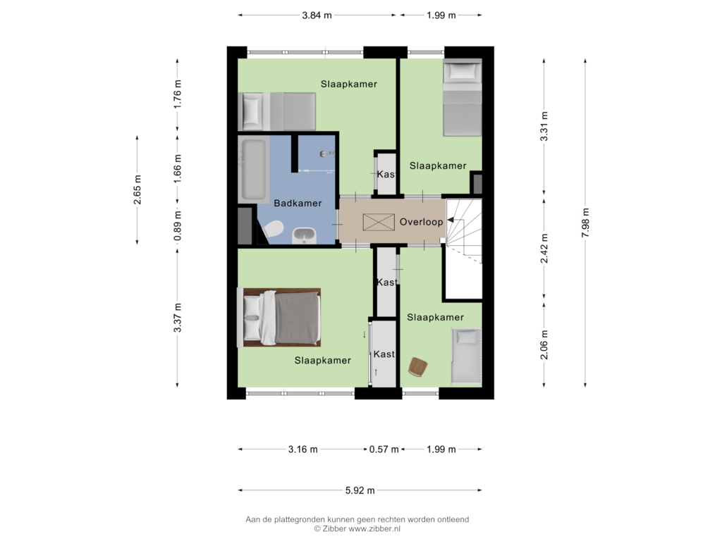 Bekijk plattegrond van Eerste Verdieping van Willebrordstraat 29