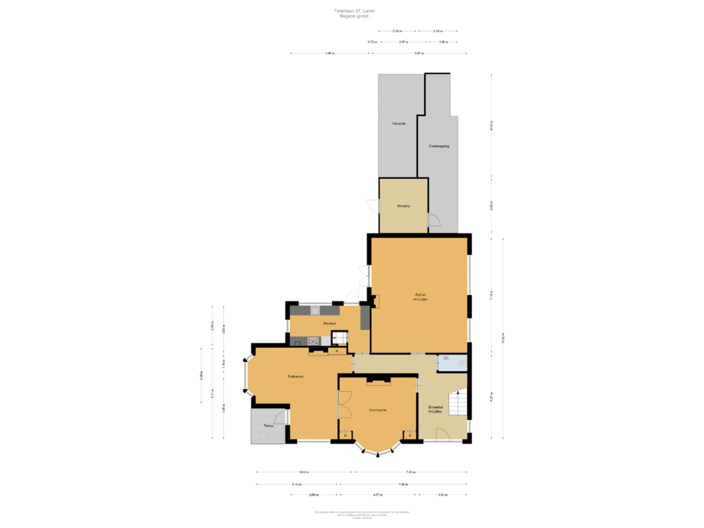 View floorplan of Begane grond of Torenlaan 57