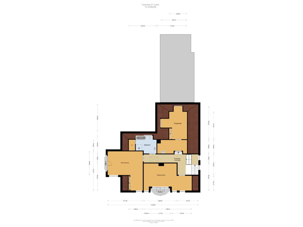 View floorplan of 1e verdieping of Torenlaan 57