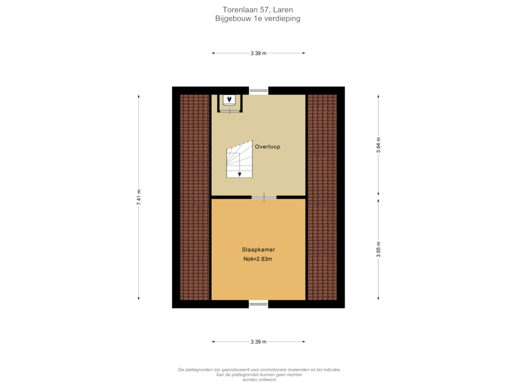 View floorplan of Bijgebouw 1e verdieping of Torenlaan 57