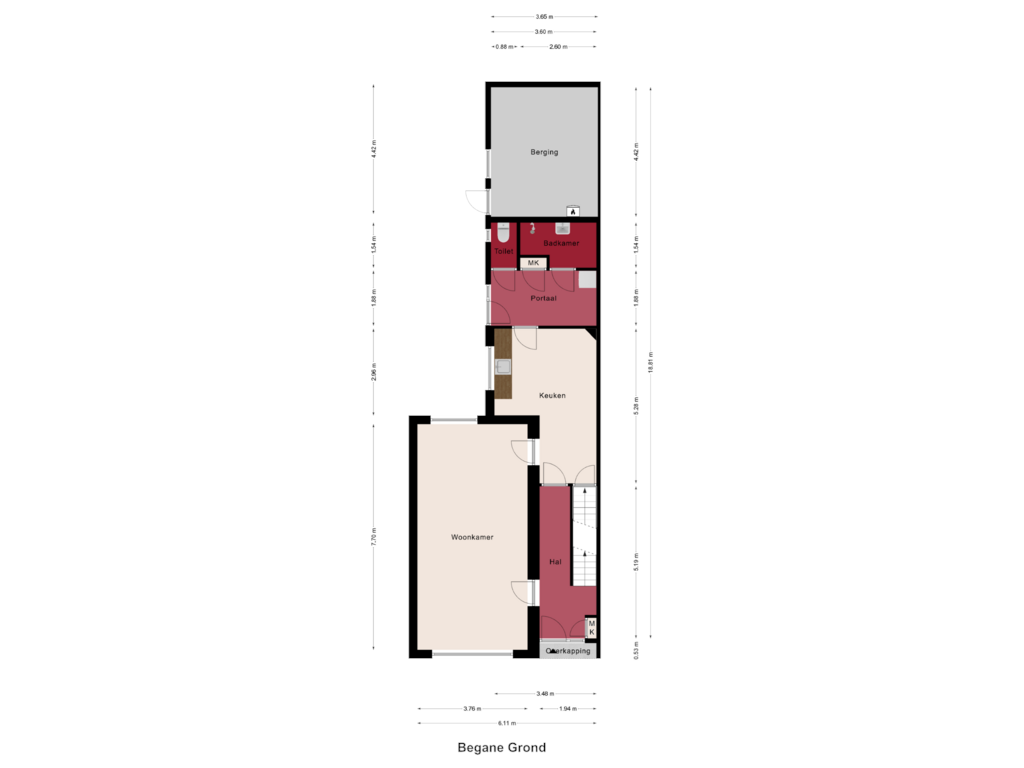 Bekijk plattegrond van Begane Grond van Tromplaan 63