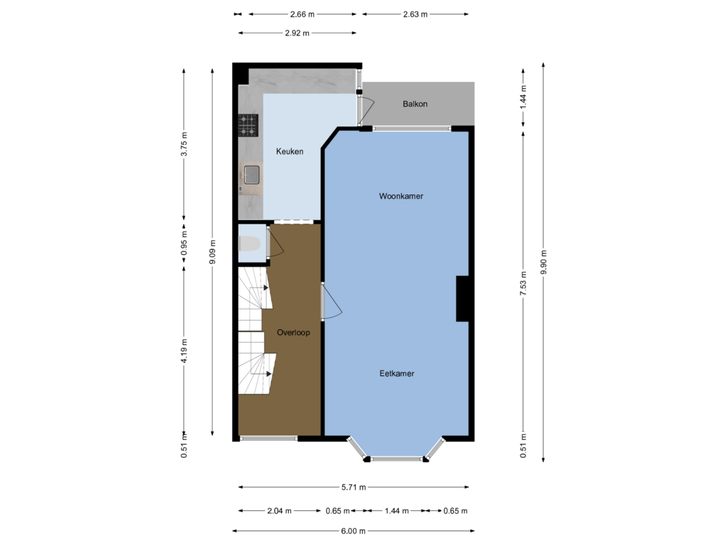 Bekijk plattegrond van Tweede verdieping van Beerzestraat 12-BS