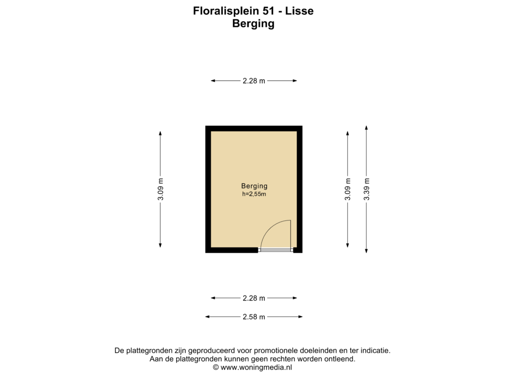 Bekijk plattegrond van Berging van Floralisplein 51