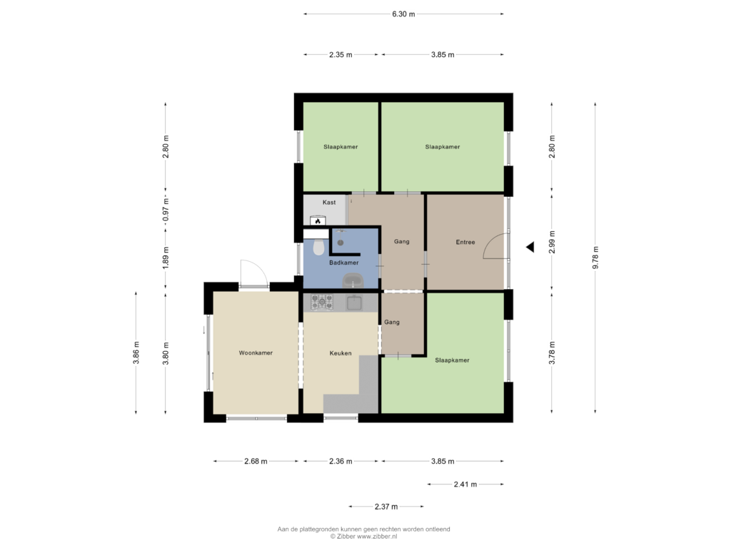 View floorplan of Appartement of Molenwegje 55