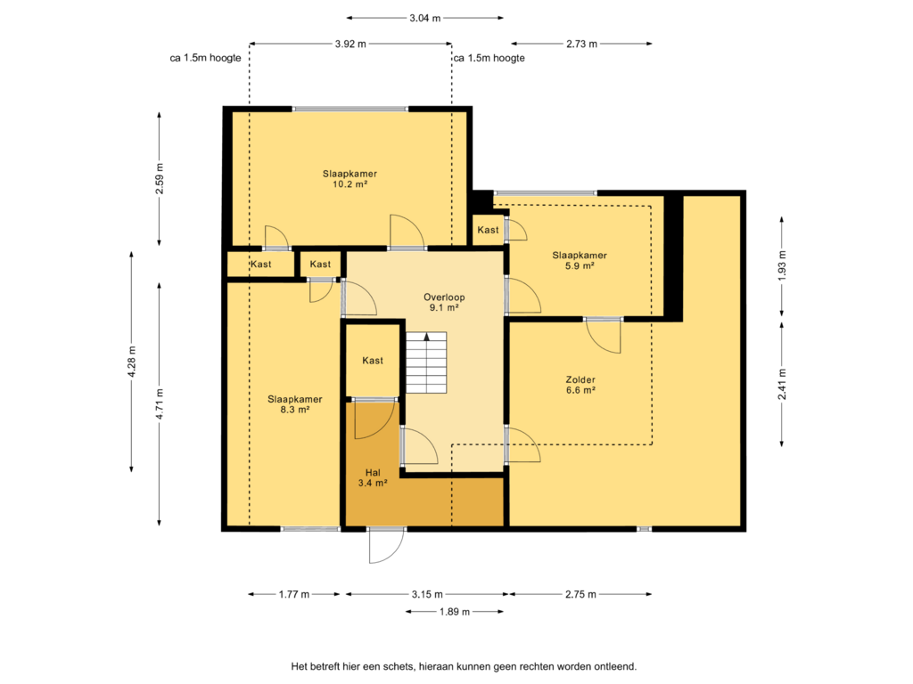 Bekijk plattegrond van 1e verdieping van Dorpsstraat 14