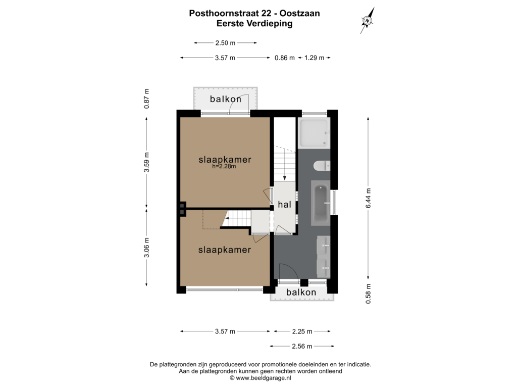 Bekijk plattegrond van Eerste Verdieping van Posthoornstraat 22