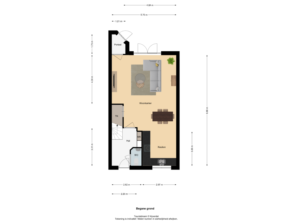 View floorplan of BG of Teunisbloem 5