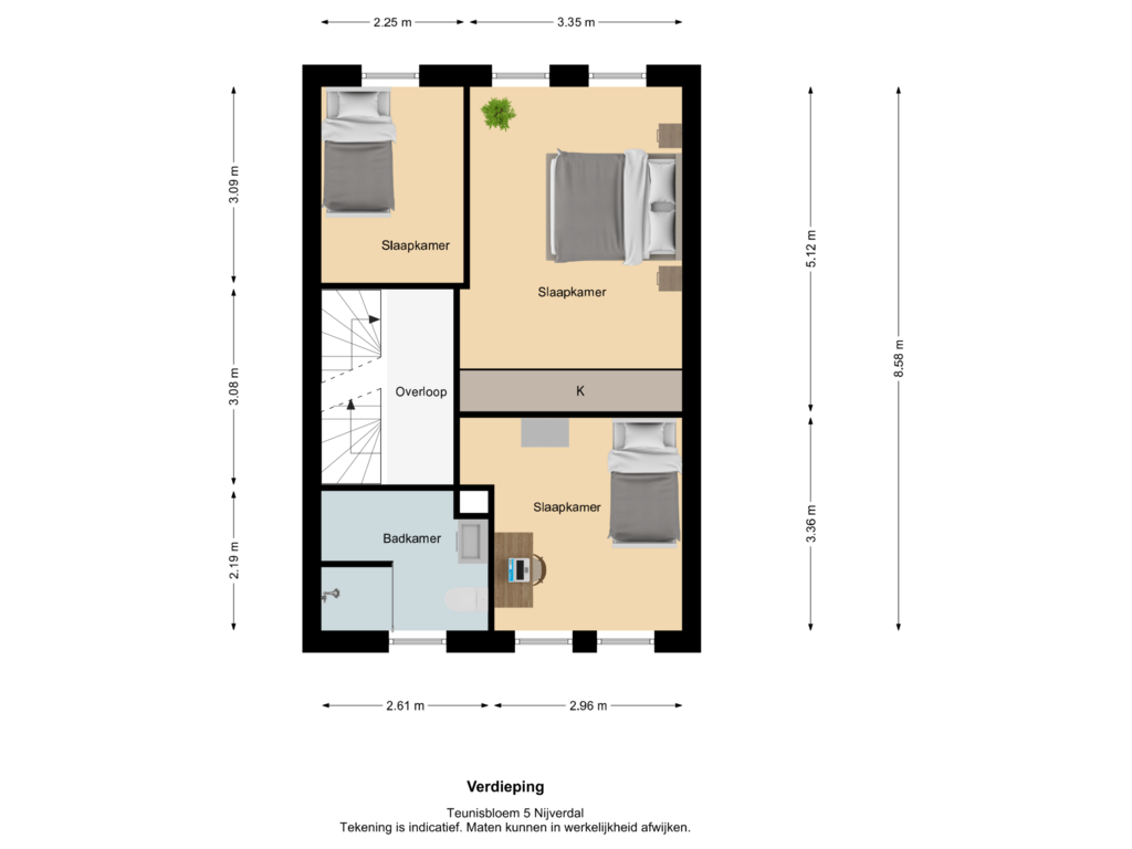 View floorplan of Verdieping of Teunisbloem 5