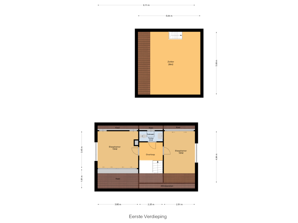 View floorplan of Eerste Verdieping of Wethouder Venteweg 46