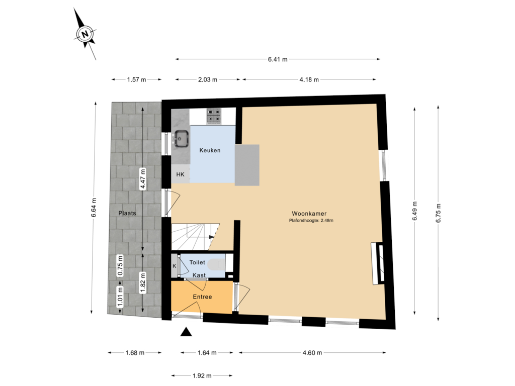 Bekijk plattegrond van Begane grond tuin van Koningstraat 7